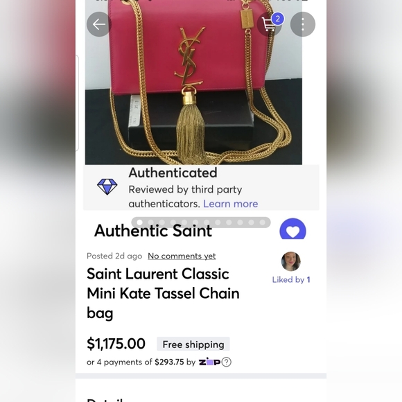 Saint Laurent Classic Mini Kate Tassel Chain bag - Picture 2 of 16